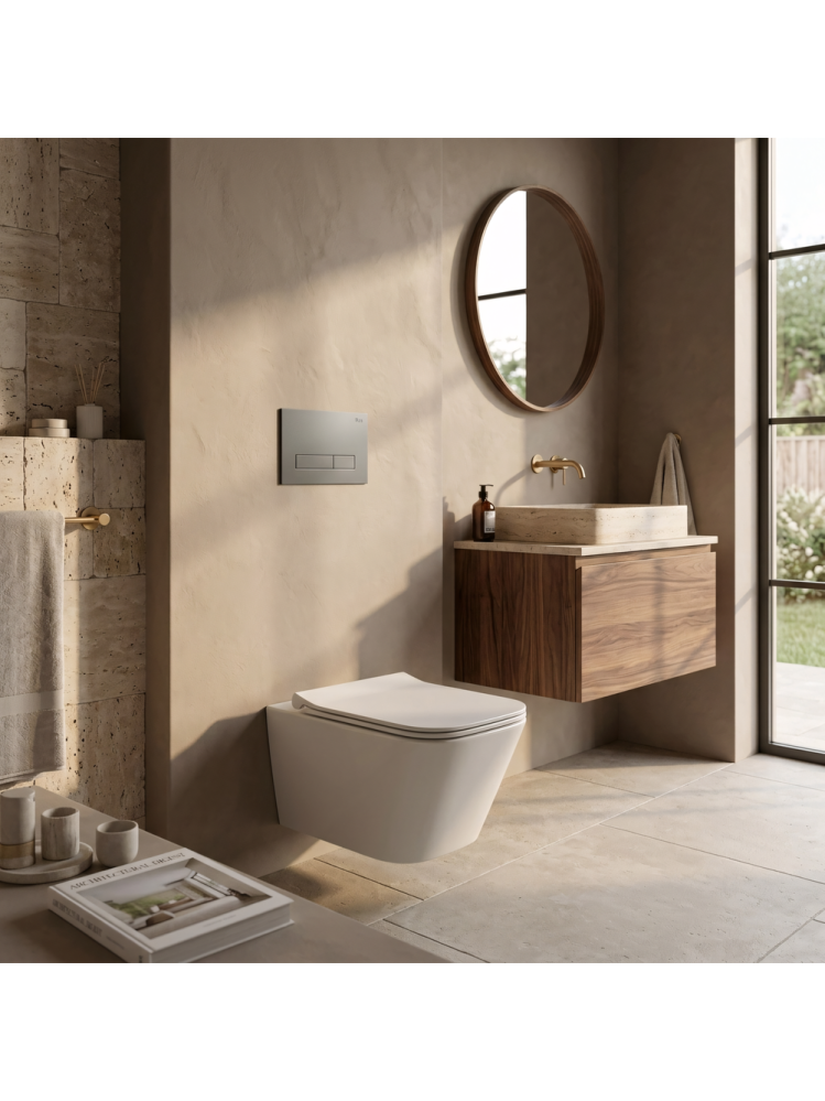 Set Cadru Ingropat Rea Slim 024N pentru WC cu Buton HD Titan Mat [11]