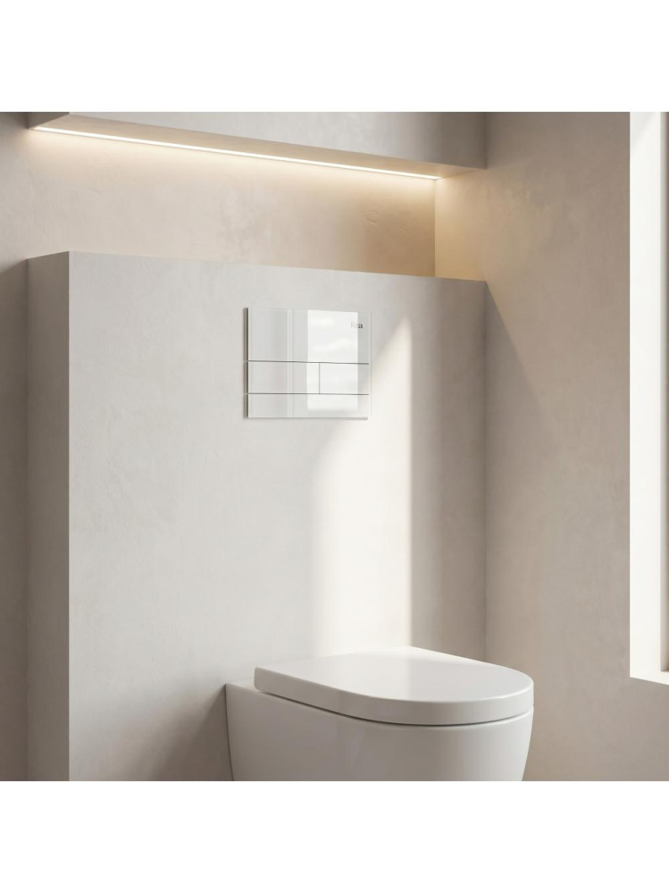 Set cadru ingropat Rea Slim 024N WC buton alb glass adancime 90 mm [3]