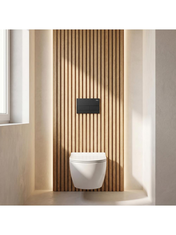 Set Cadru Ingropat REA Slim 024N pentru WC Buton T Negru Mat [4]