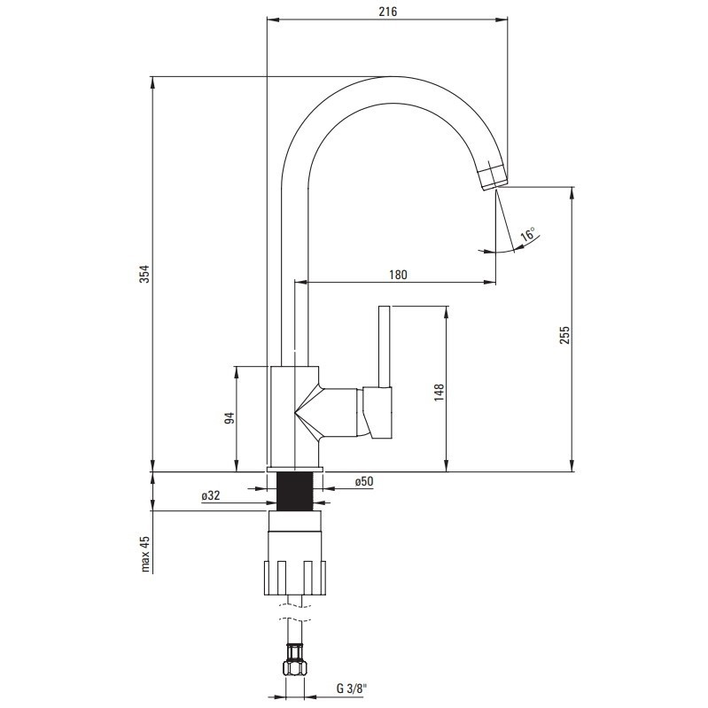 Set chiuveta bucatarie si baterie Deante Solis finisaj bej 48cm [6]