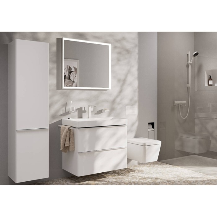 Set coloană de duș, Hansgrohe, Pulsify Select S 105, cu pară, furtun și bară, 3 jeturi, alb mat [4]