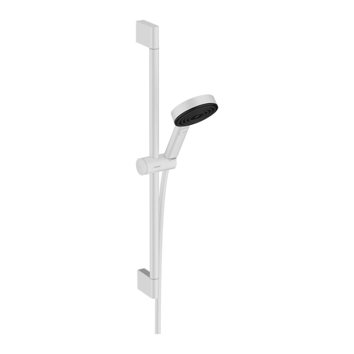 Set coloană de duș, Hansgrohe, Pulsify Select S 105, cu pară, furtun și bară, 3 jeturi, alb mat [1]