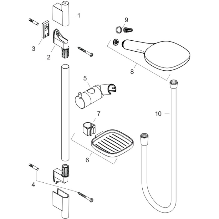 Set de dus cu bara 65 cm Hansgrohe, Raindance Select E, crom [5]