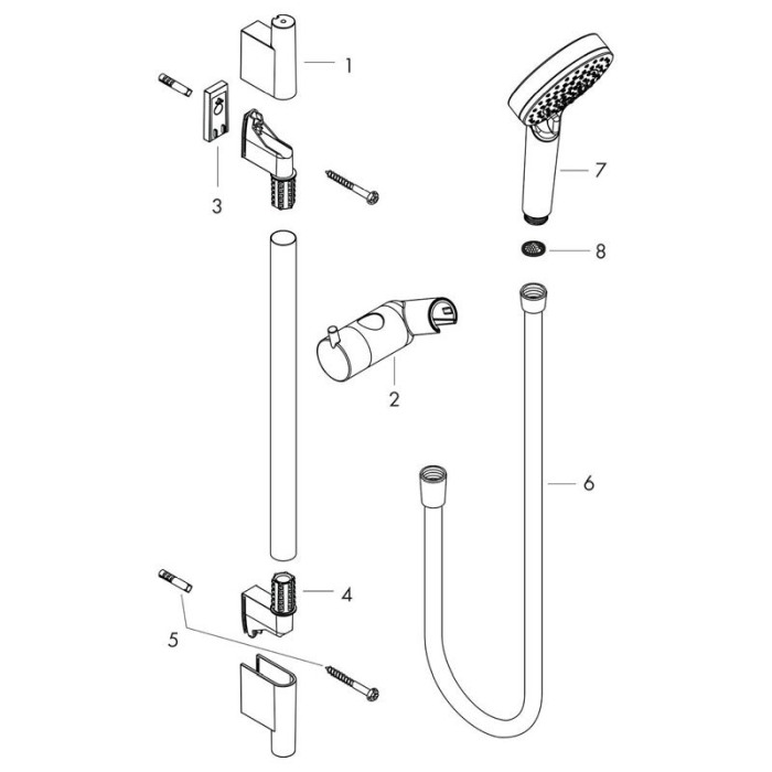 Set de dus cu bara 65 cm Hansgrohe, Vernis Blend Vario, cu furtun, negru mat [3]