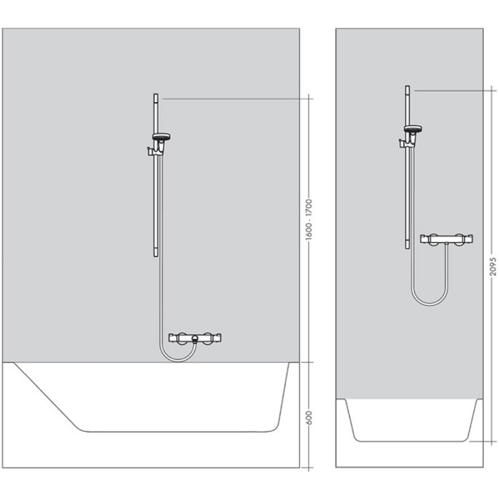 Set de dus cu bara 90 cm, Hansgrohe, Raindance Select S, Crom [5]