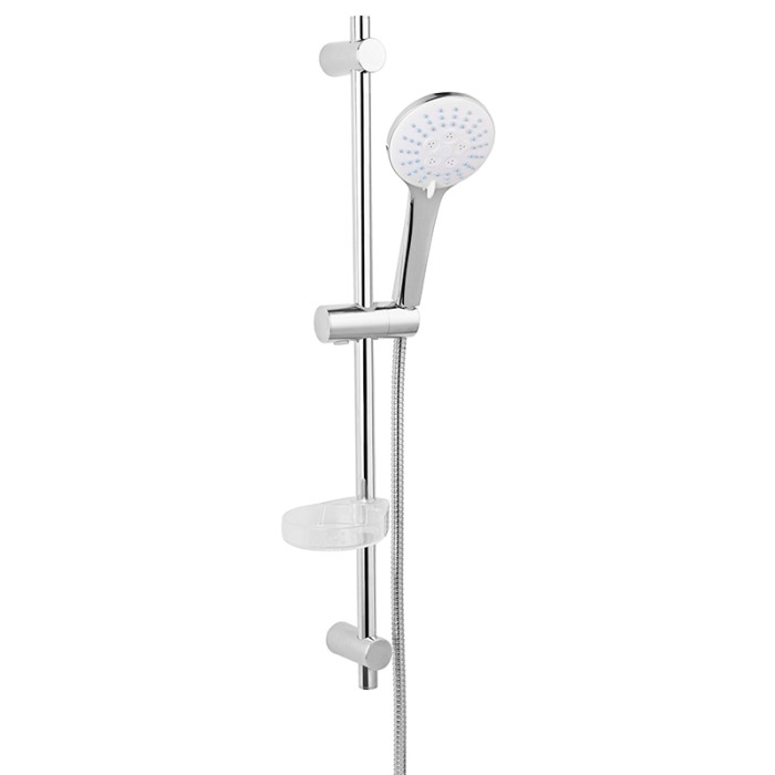 Set de duș, Ferro, Nessa, cu pară 3S, bară culisantă 70cm, suport pară, furtun de 150cm și săpunieră, crom [1]