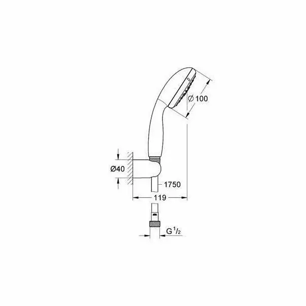 Set de dus Grohe New Tempesta 100 cu 3 jeturi crom [2]