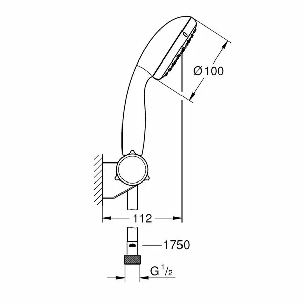Set de dus Grohe Tempesta 100 cu 2 jeturi furtun si porter [2]