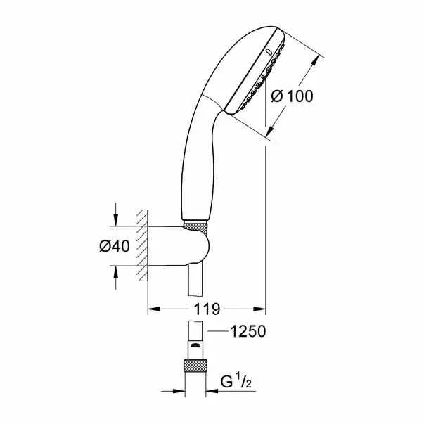 Set de dus Grohe Tempesta 100 cu porter crom lucios [2]