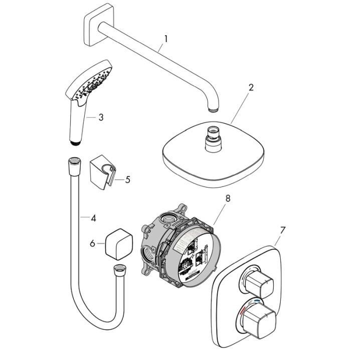 Set de dus Hansgrohe, Croma Select E, cu baterie termostatata Ecostat E, crom [3]