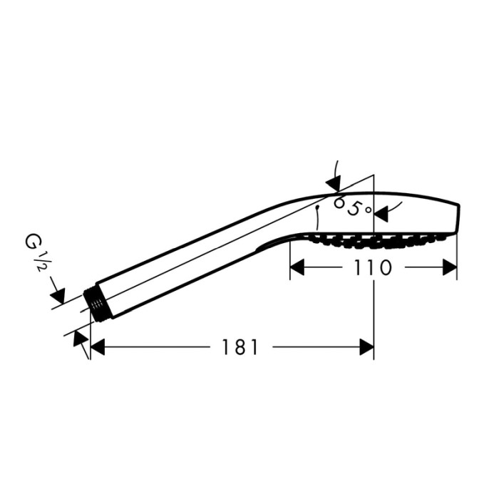 Set de dus Hansgrohe, Croma Select E Vario, para dus 3S, bara dus 65 cm, alb si crom [3]