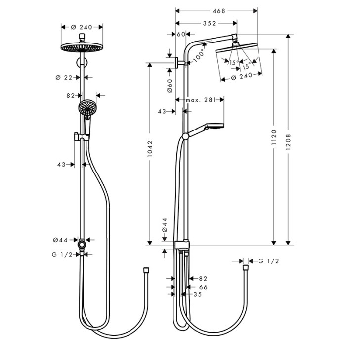 Set de dus, Hansgrohe, Crometta S 240 1 jet Reno, crom [3]