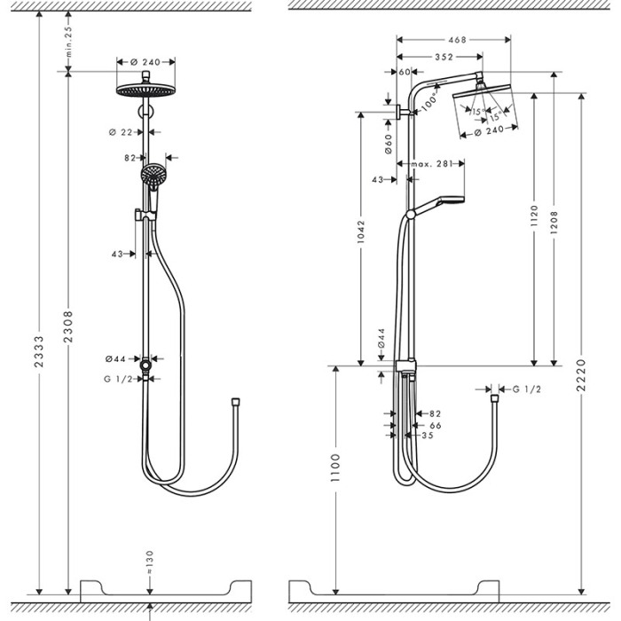 Set de dus, Hansgrohe, Crometta S 240 1 jet Reno, crom [2]