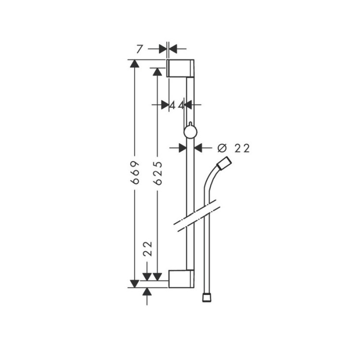 Set de dus Hansgrohe, Crometta Vario Unica, cu bara de 65 cm, 2 jeturi [3]