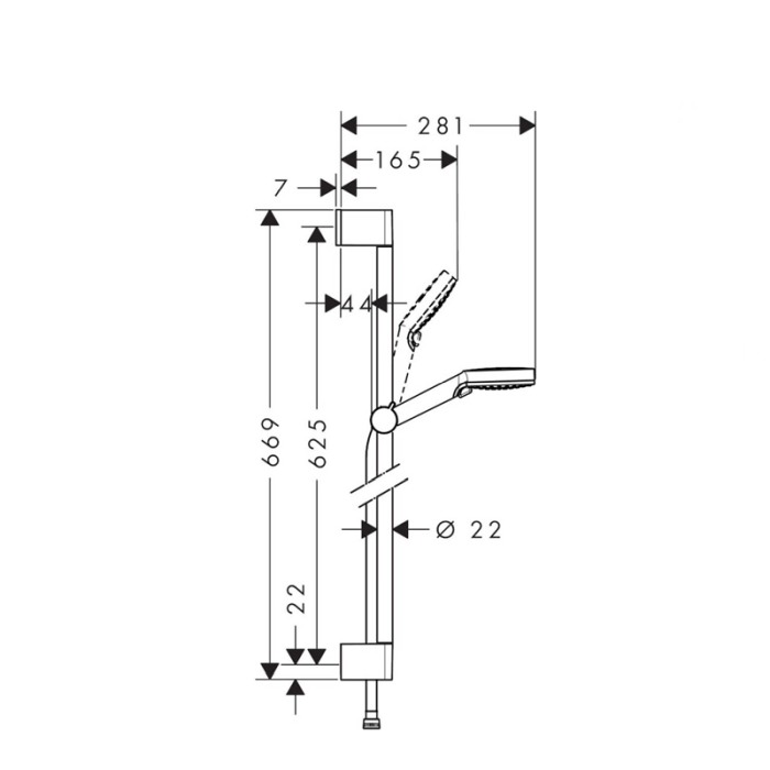 Set de dus Hansgrohe, Crometta Vario Unica, cu bara de 65 cm, 2 jeturi [4]