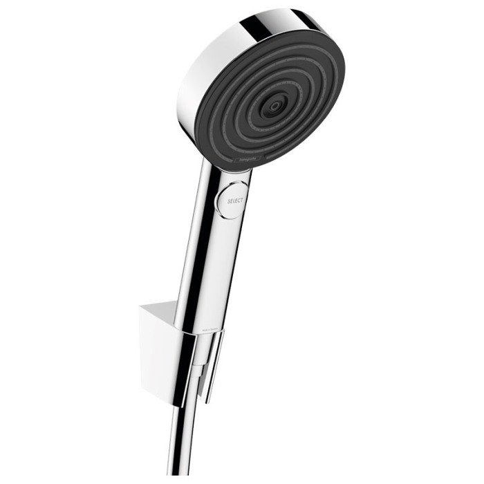 Set de dus Hansgrohe, Pulsify Select 105, 3 jeturi Relaxation, cu furtun de dus si agatatoare, crom [1]