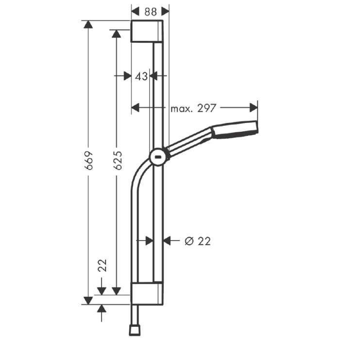 Set de dus Hansgrohe, Pulsify Select 105, 3 jeturi Relaxation si bara de dus, crom [2]