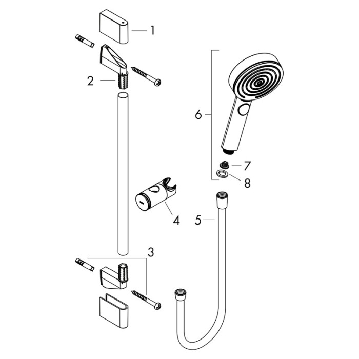 Set de dus Hansgrohe, Pulsify Select 105, 3 jeturi Relaxation si bara de dus, crom [4]