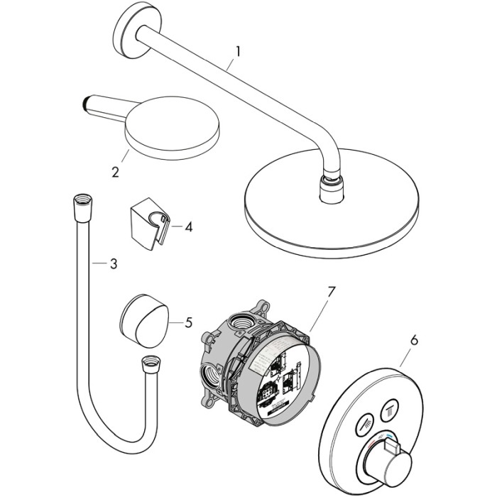 Set de dus Hansgrohe, Raindance Select S, cu baterie termostatata ShowerSelect S, crom [3]