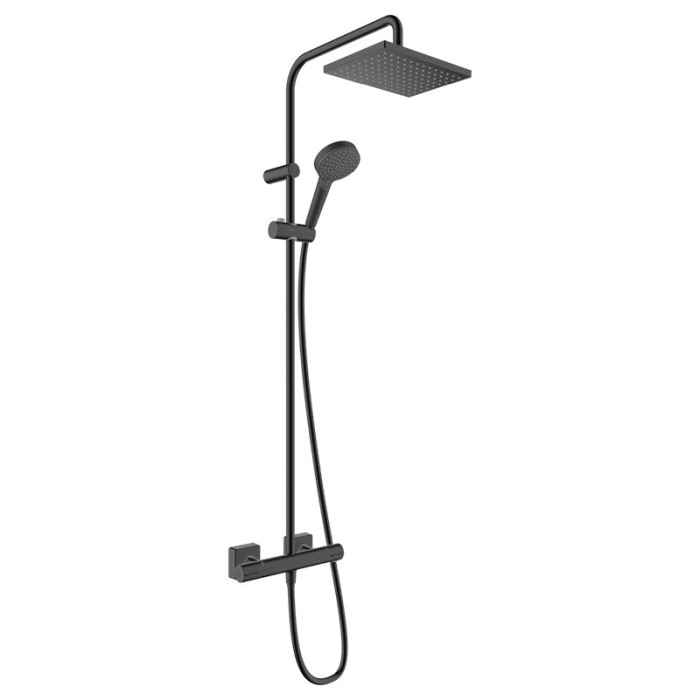 Set de dus Hansgrohe, Vernis Shape 230, cu baterie termostatata, negru mat [1]
