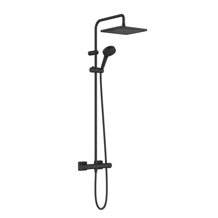 Set de dus Hansgrohe, Vernis Shape 240, cu baterie termostatata, negru mat [1]