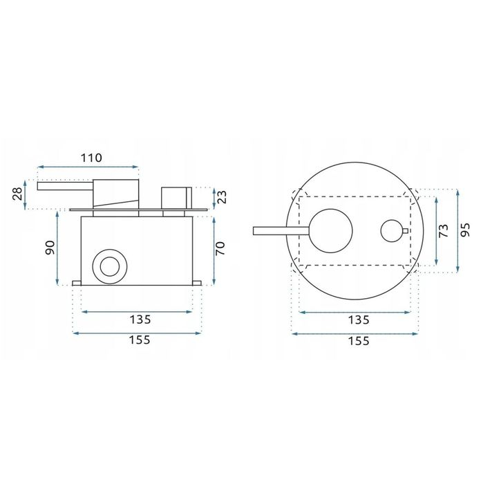 Set de dus incastrat Rea Argon cupru periat  + BOX [6]