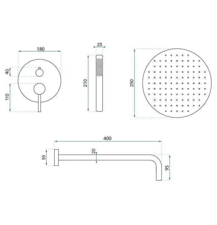 Set de dus incastrat Rea Foss Clif negru + BOX [6]