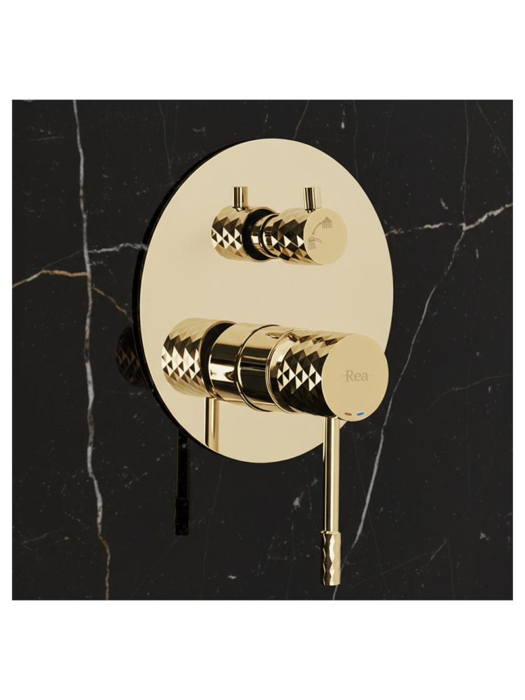 Set de dus incastrat Rea Lungo Diamond auriu + BOX [9]