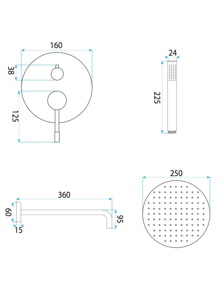 Set de dus incastrat Rea Lungo Diamond auriu + BOX [7]