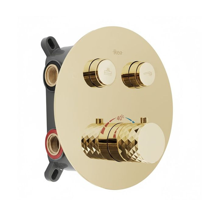 Set de dus incastrat Rea Lungo Diamond auriu + BOX [5]