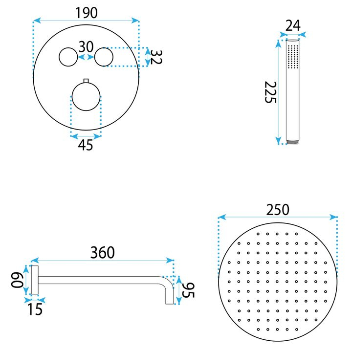 Set de dus incastrat Rea Lungo Diamond crom + BOX [6]