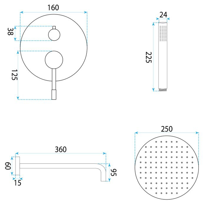 Set de dus incastrat Rea Lungo Diamond crom   + BOX [6]