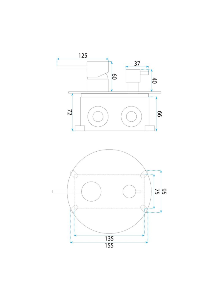 Set de dus incastrat Rea Lungo Diamond cupru + BOX [8]