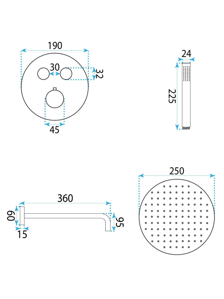 Set de dus incastrat Rea Lungo Diamond cupru + BOX [7]