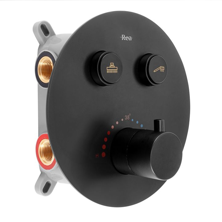 Set de duș incastrat Rea LUNGO negru mat + BOX [2]