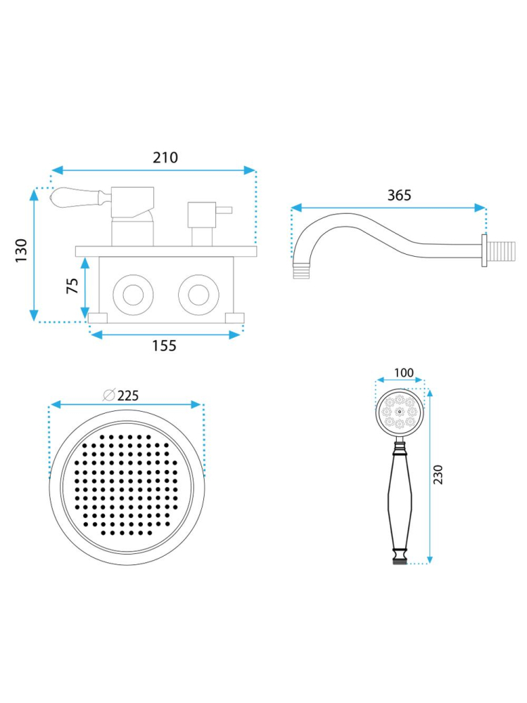 Set de dus incastrat Rea Serra auriu periat + BOX [12]