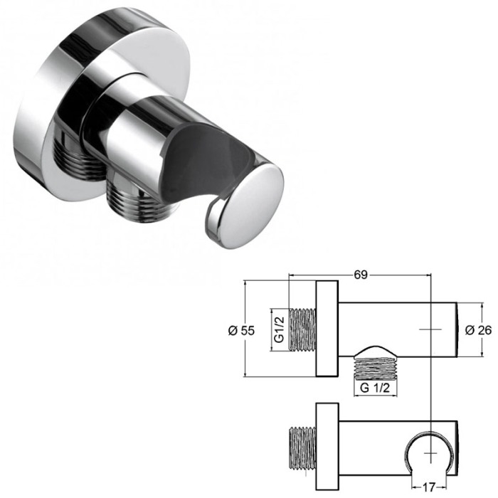 Set de dus, Kludi, Bozz, 7 in 1, crom [6]