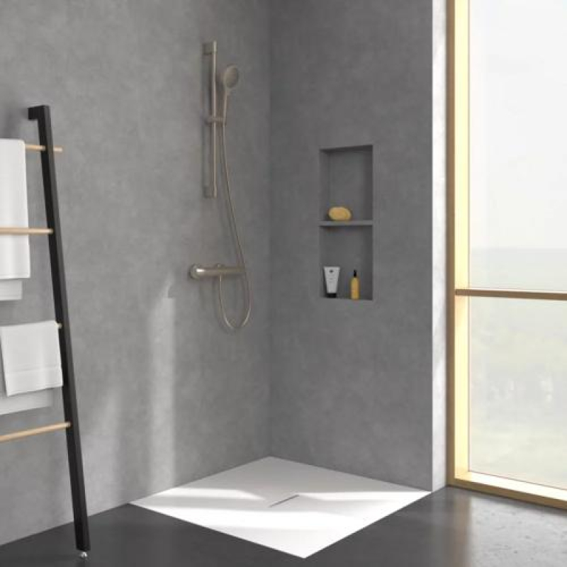 Set de duș Villeroy&Boch, Universal Showers, cu bară, pară duș și furtun, brushed nickel [4]