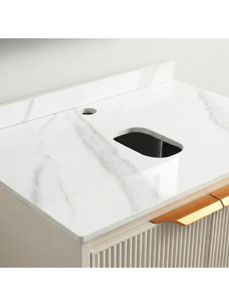 Set de mobilier de baie cu blat Marti 60cm Bej [5]