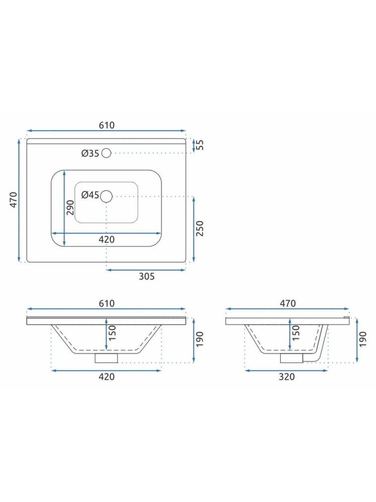 Set de mobilier de baie cu lavoar Astor 60 cm Bej [8]