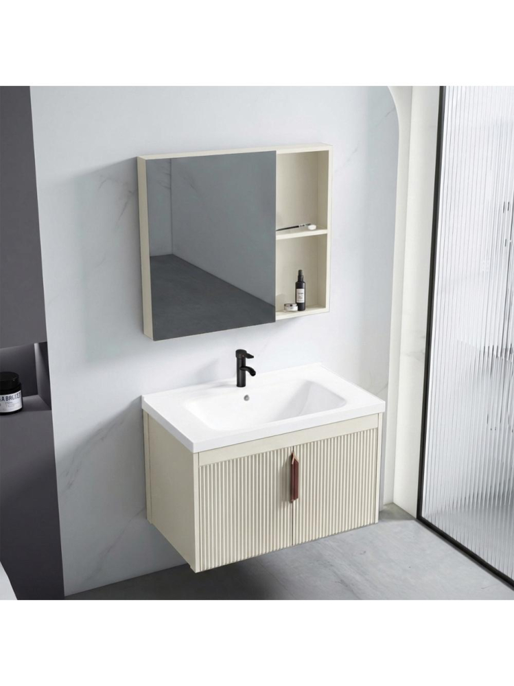 Set de mobilier de baie cu lavoar Astor 60 cm Bej [9]