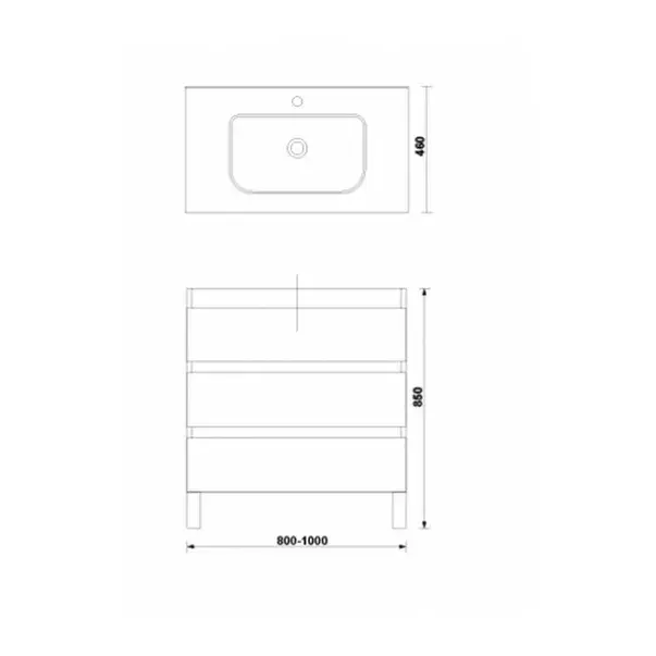 Set dulap baza pe pardoseala Gala Daily alb 3 sertare cu lavoar 80 cm [2]