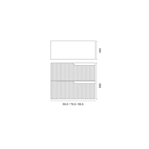 Set dulap baza suspendat Gala Canaletto 2 sertare 80 cm cu blat finisaj verde mat [2]