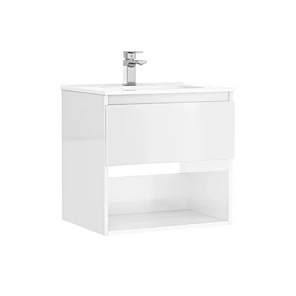 Set dulap baza suspendat Gala Daily alb 1 sertar cu lavoar 60 cm [1]