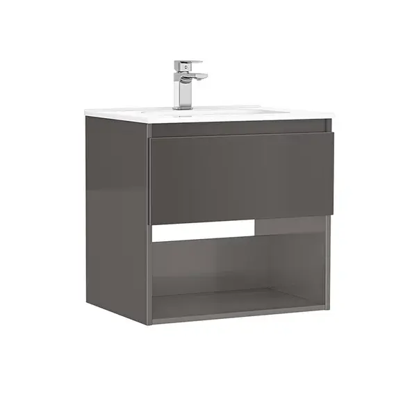 Set dulap baza suspendat Gala Daily antracit 1 sertar cu lavoar 60 cm [1]