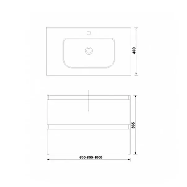 Set dulap baza suspendat Gala Daily antracit 2 sertare cu lavoar 60 cm [2]