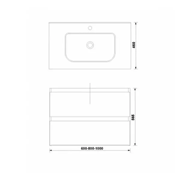 Set dulap baza suspendat Gala Daily antracit 2 sertare cu lavoar 80 cm [2]