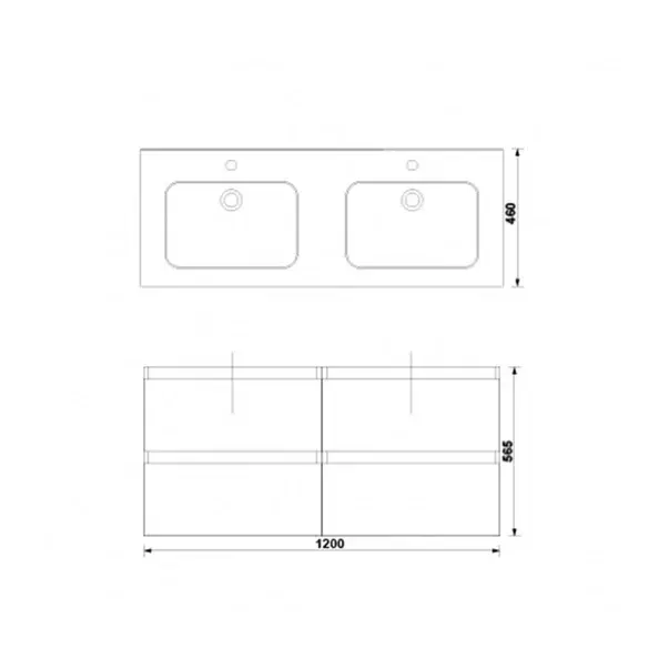 Set dulap baza suspendat Gala Daily antracit 4 sertare cu lavoar 120 cm [2]