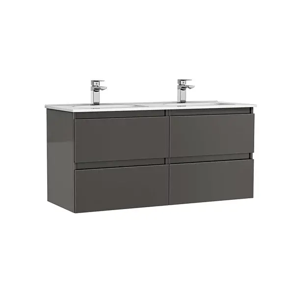 Set dulap baza suspendat Gala Daily antracit 4 sertare cu lavoar 120 cm [1]