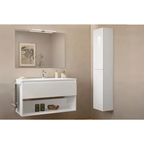 Set dulap baza suspendat Gala Daily gri 1 sertar cu lavoar 100 cm [3]